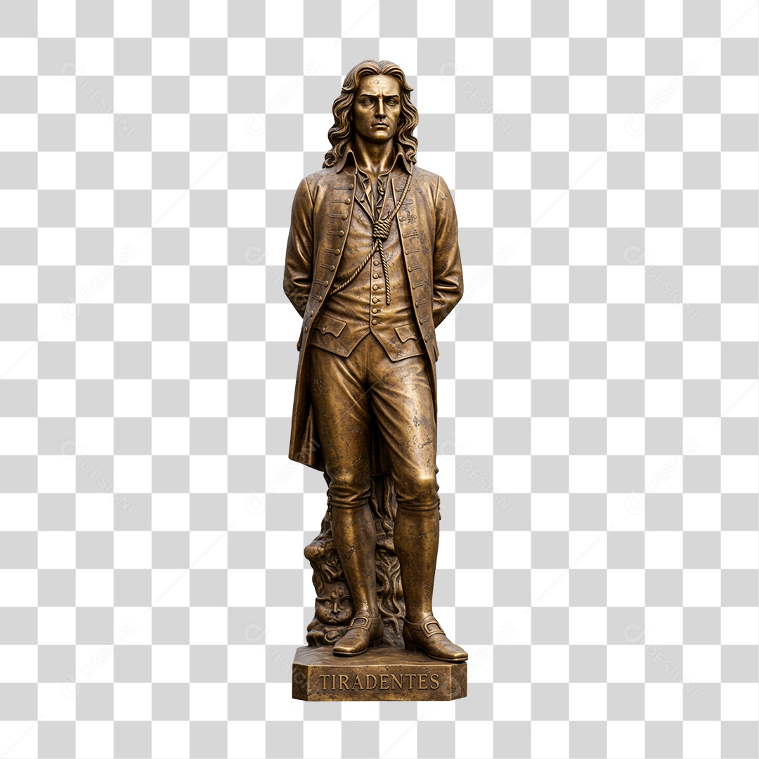 Elemento 3D Estátua de Tiradentes PNG Transparente
