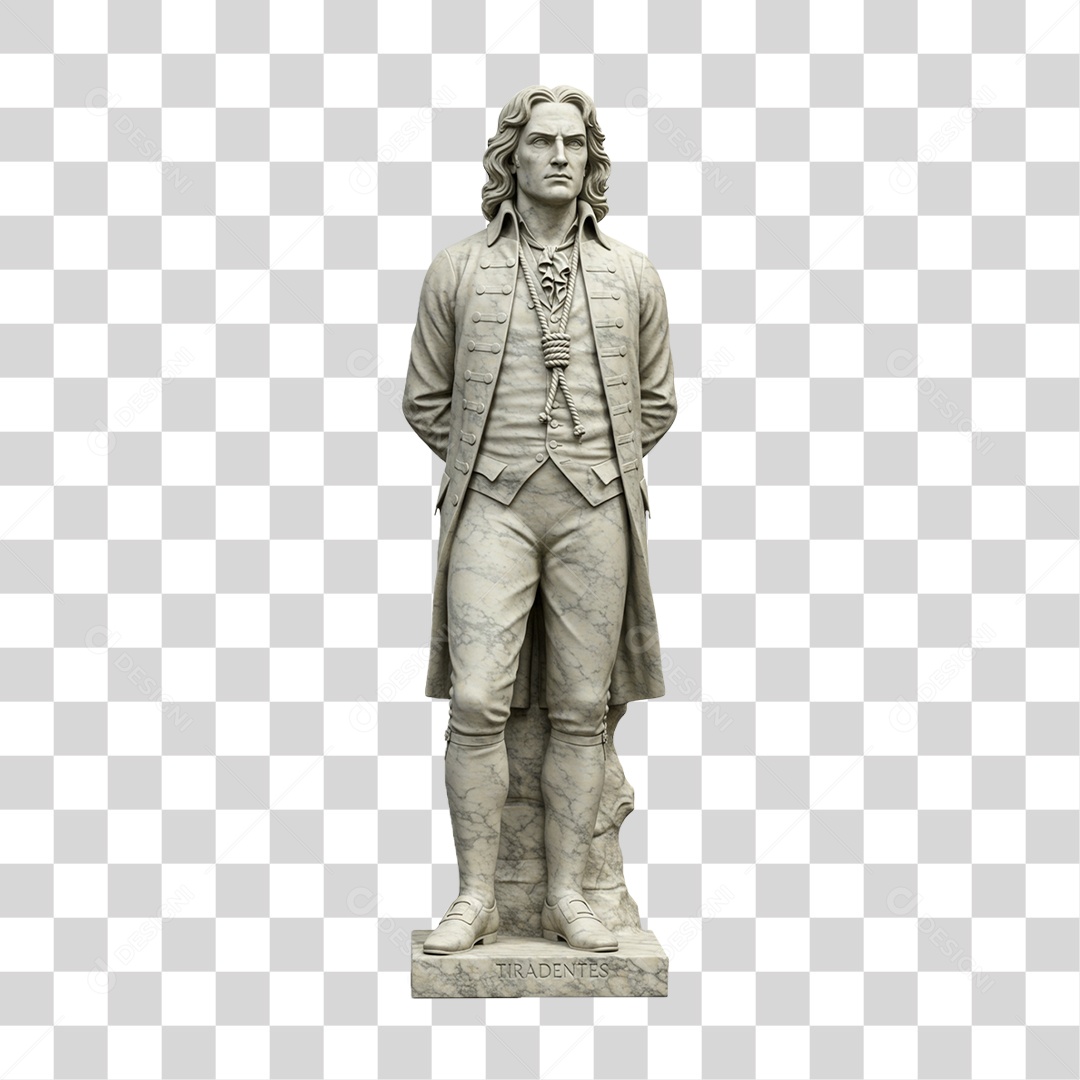 Elemento 3D Estátua de Tiradentes PNG Transparente