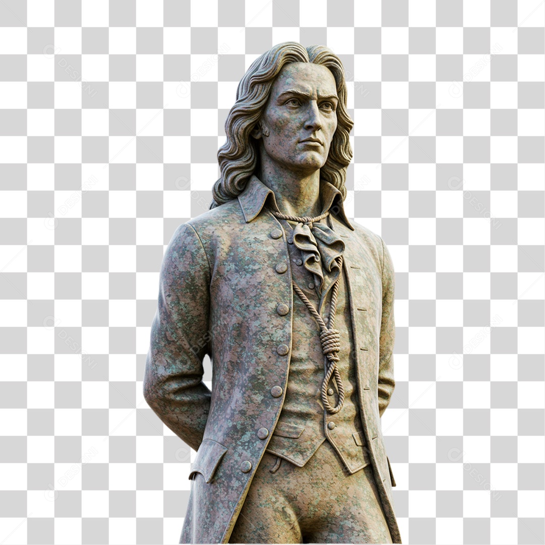 Elemento 3D Estátua de Tiradentes PNG Transparente
