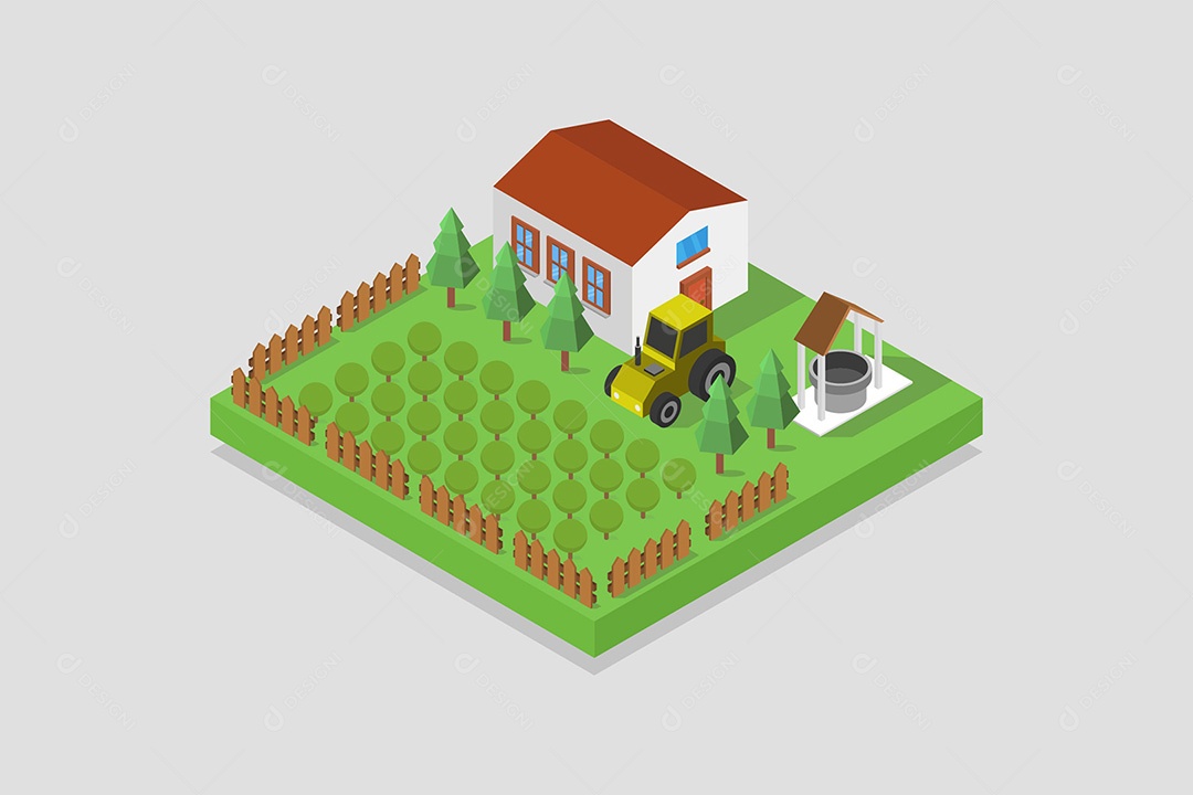 Fazenda Ilustração Vetor EPS