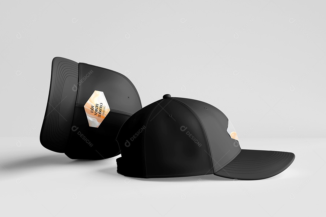 Mockup de Boné Preto PSD Editável