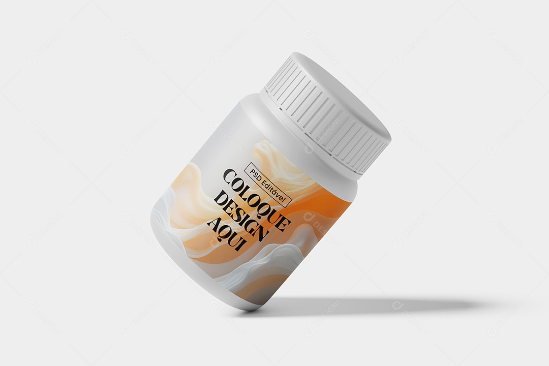 Mockup Frasco de Remédio PSD Editável