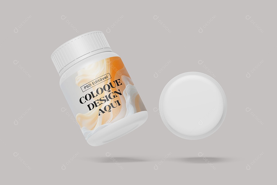 Mockup Frasco de Remédio PSD Editável