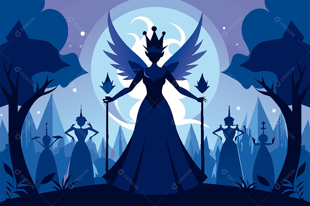 Silhueta de Fada Ilustração Vetor EPS