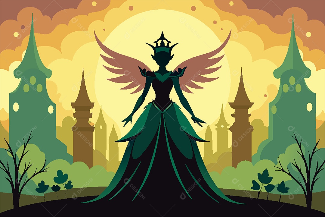 Silhueta de Fada Ilustração Vetor EPS