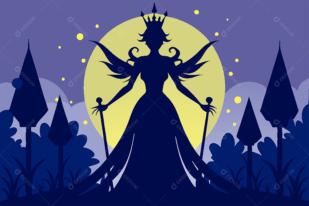 Silhueta de Fada Ilustração Vetor EPS