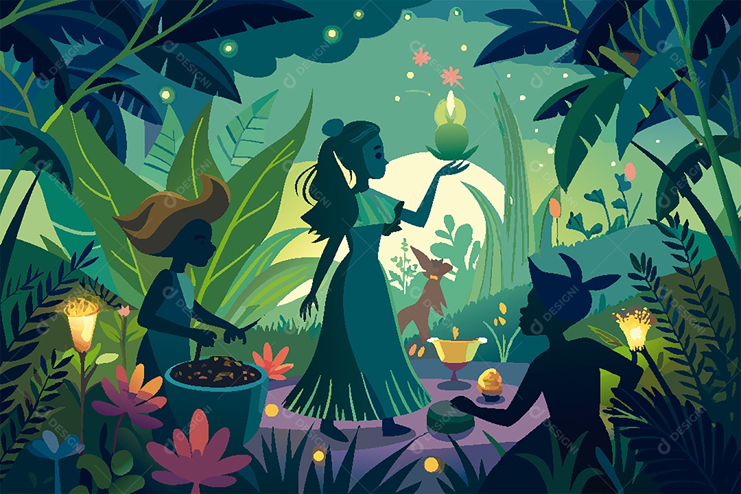 Silhueta de Fada Ilustração Vetor EPS