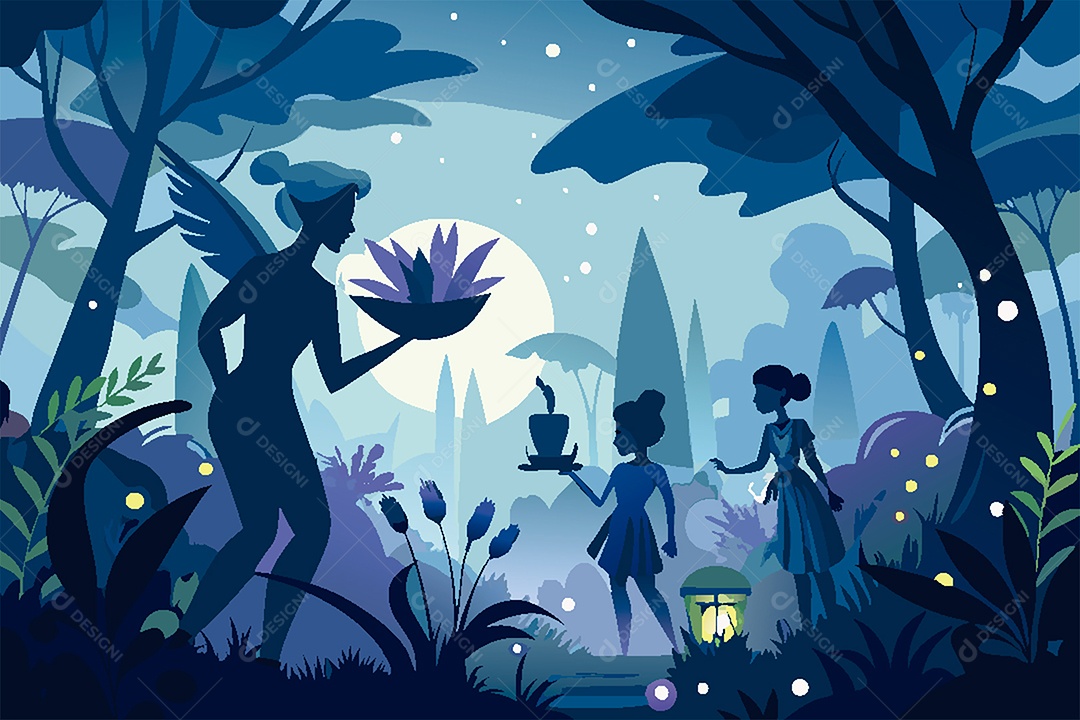 Silhueta de Fada Ilustração Vetor EPS