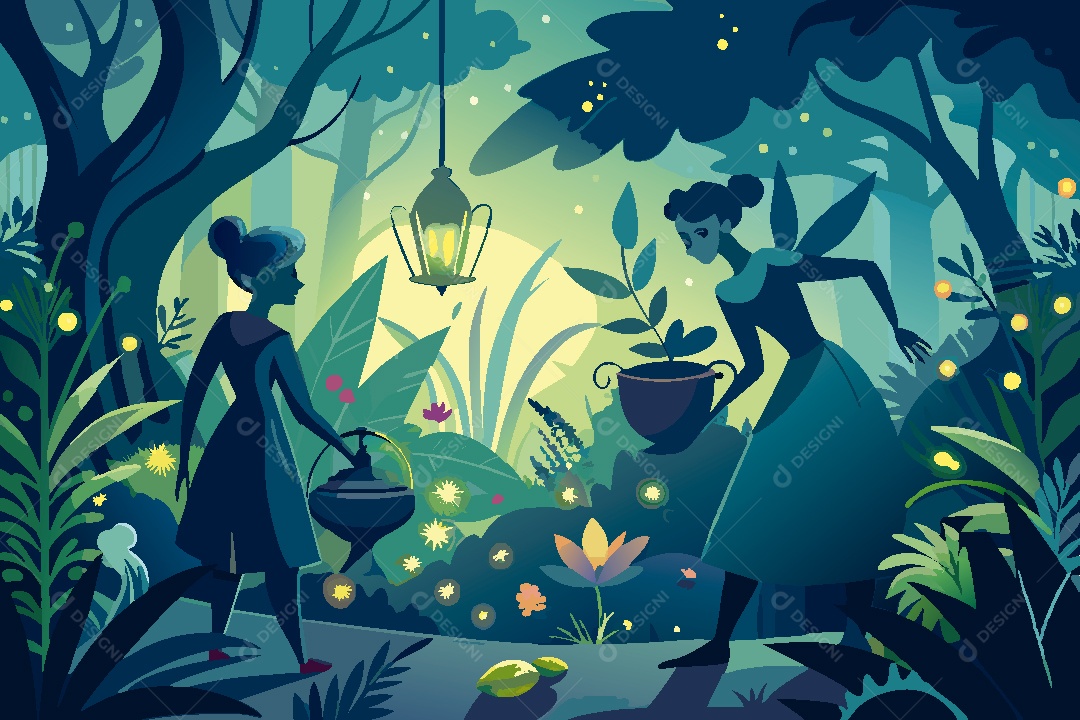 Silhueta de Fada Ilustração Vetor EPS