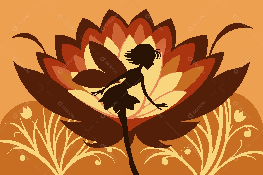 Silhueta de Fada Ilustração Vetor EPS