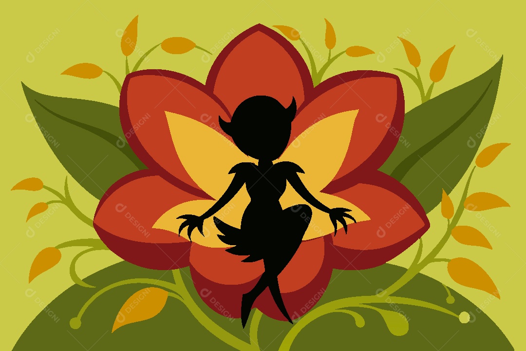 Silhueta de Fada Ilustração Vetor EPS