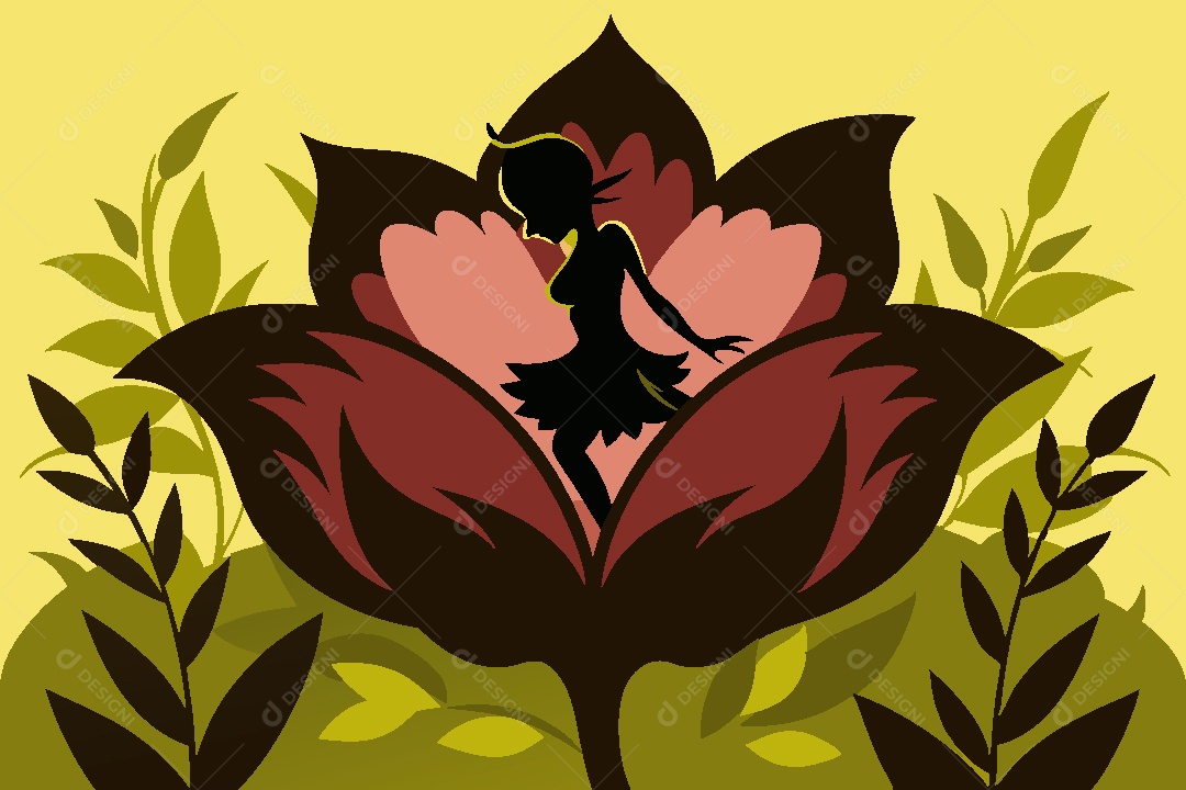 Silhueta de Fada Ilustração Vetor EPS