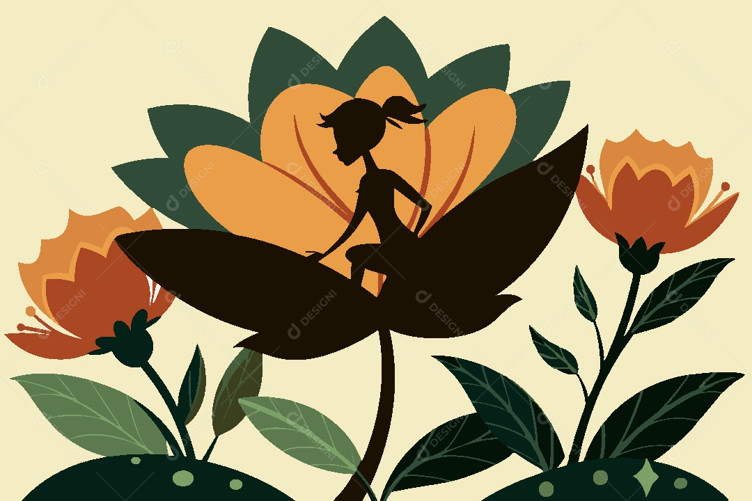 Silhueta de Fada Ilustração Vetor EPS