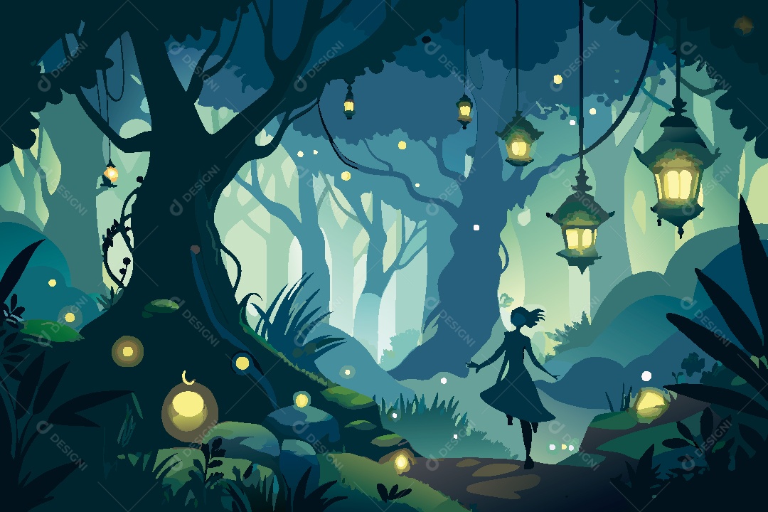 Silhueta de Fada Ilustração Vetor EPS