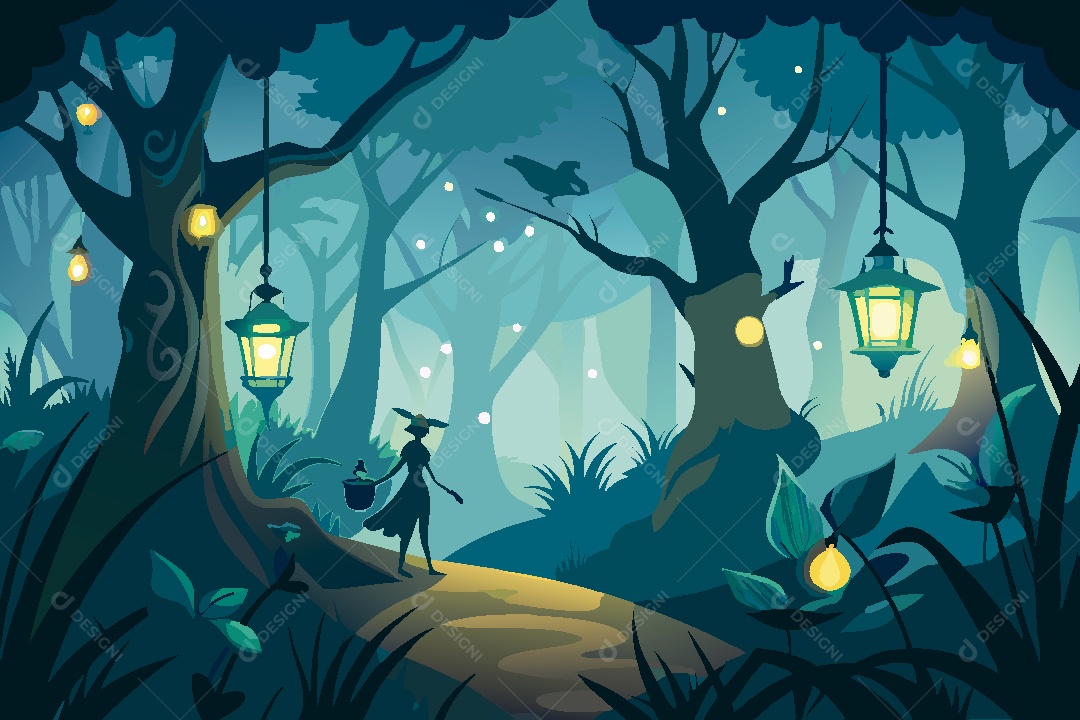 Silhueta de Fada Ilustração Vetor EPS