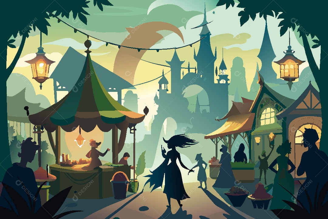 Silhueta de Fada Ilustração Vetor EPS