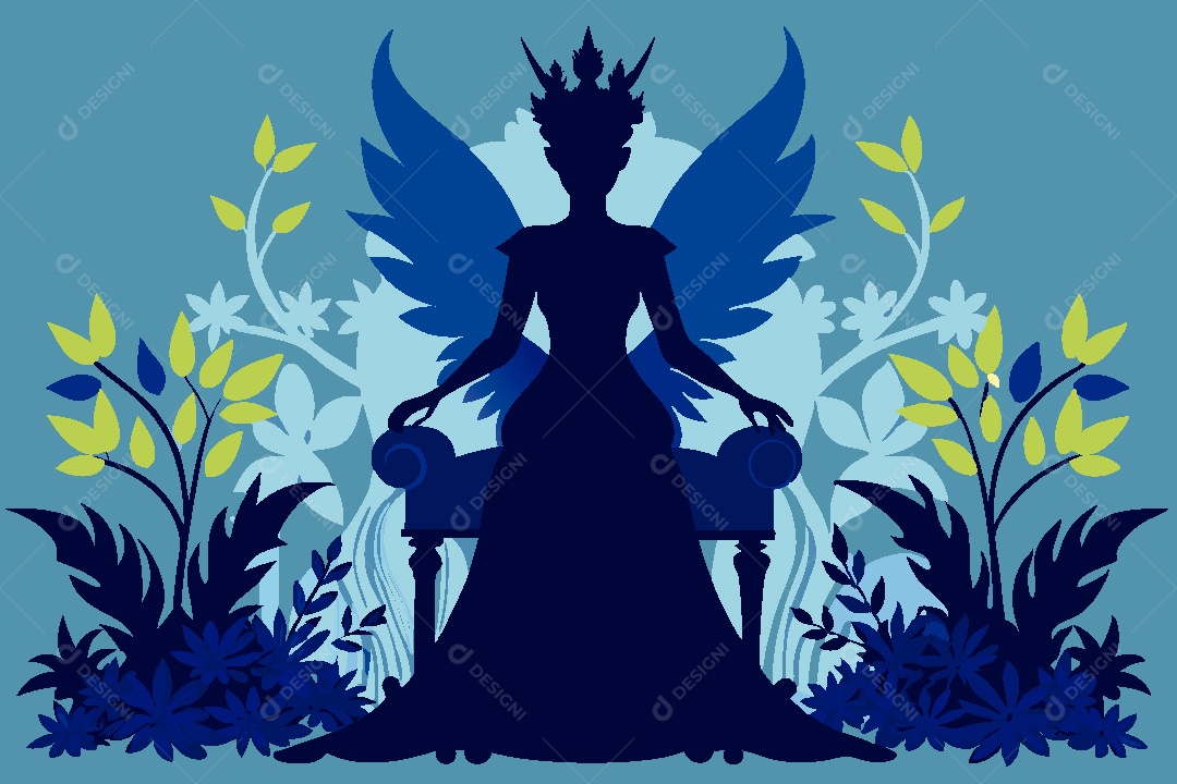 Silhueta de Fada Ilustração Vetor EPS