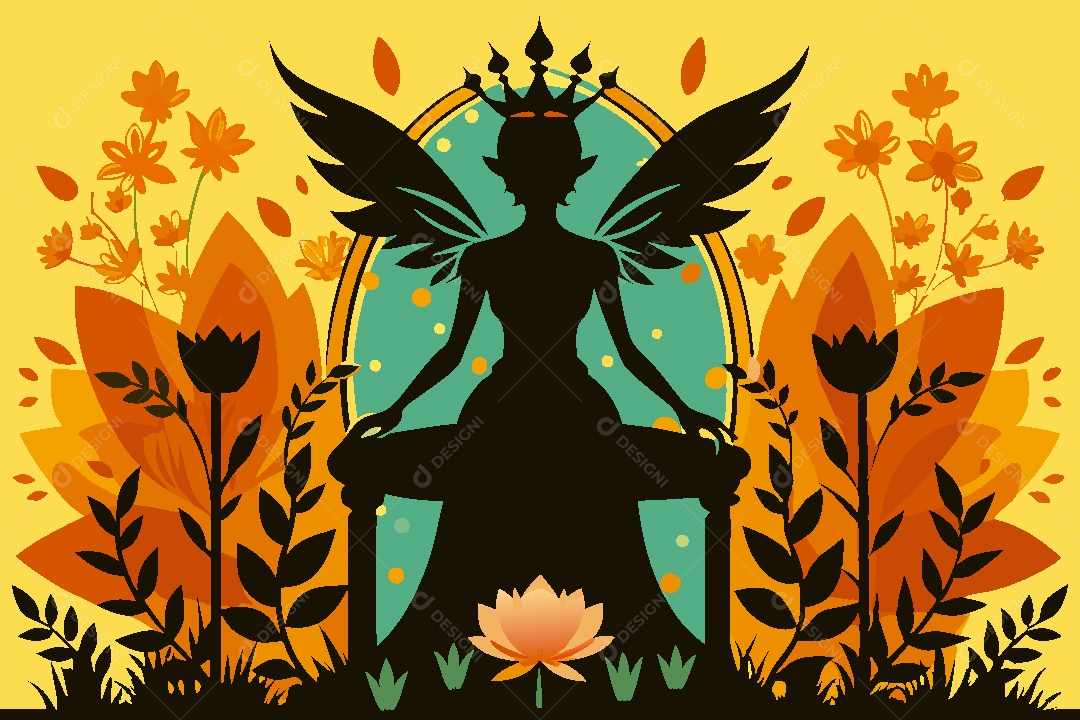 Silhueta de Fada Ilustração Vetor EPS