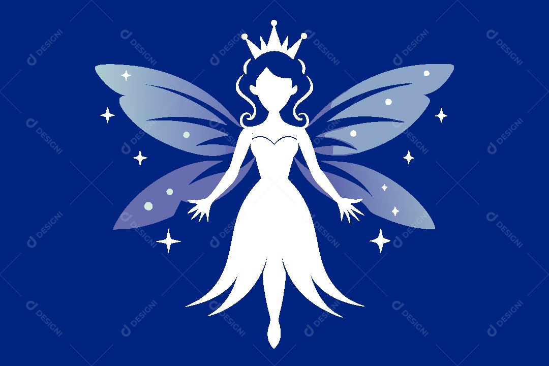 Silhueta de Fada Ilustração Vetor EPS