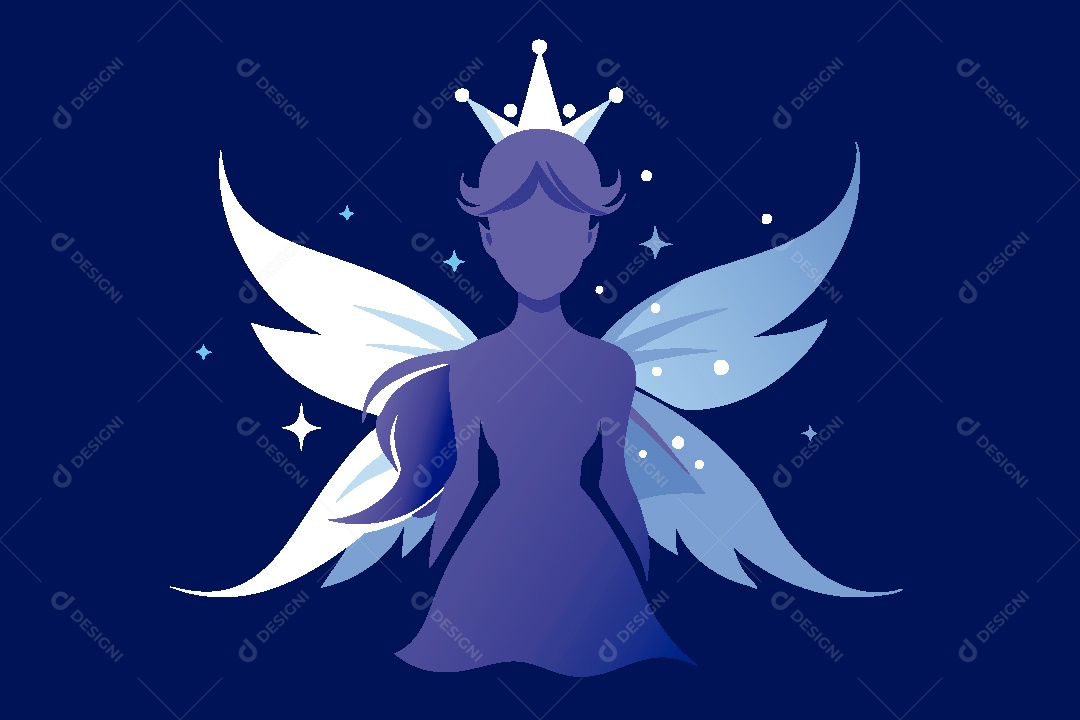 Silhueta de Fada Ilustração Vetor EPS