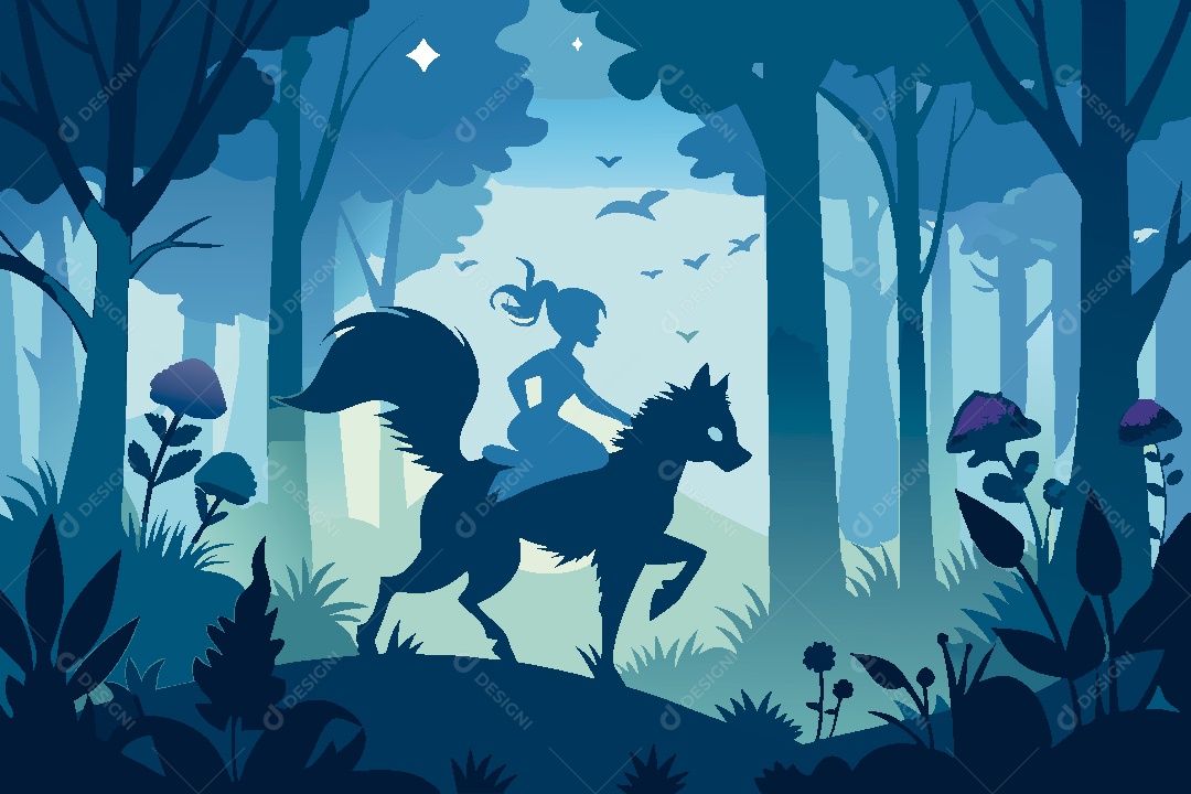 Silhueta de Fada Ilustração Vetor EPS