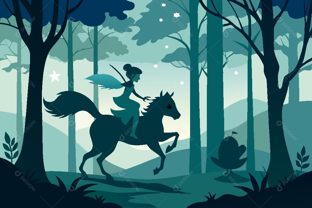 Silhueta de Fada Ilustração Vetor EPS