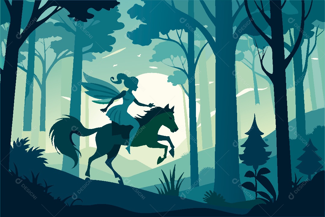 Silhueta de Fada Ilustração Vetor EPS