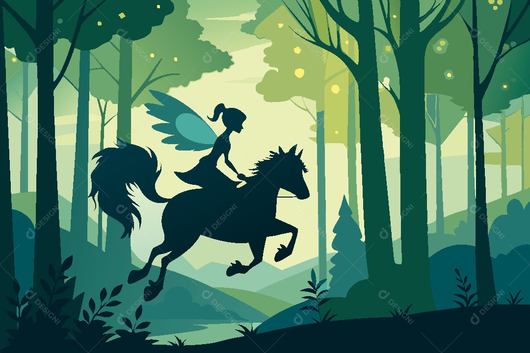 Silhueta de Fada Ilustração Vetor EPS