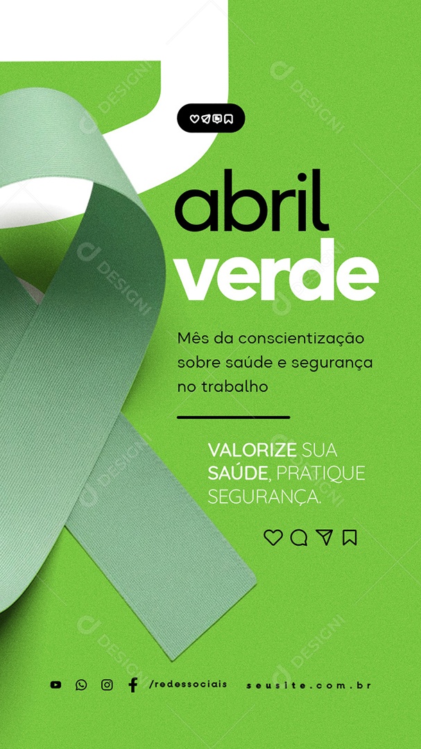 Story Abril Verde Valorize sua Saúde Social Media PSD Editável