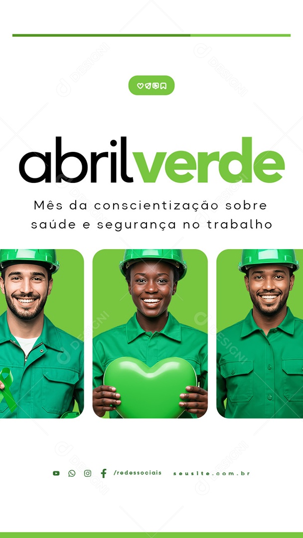 Story Abril Verde Mês da Conscientização Sobre Saúde e Segurança Social Media PSD Editável