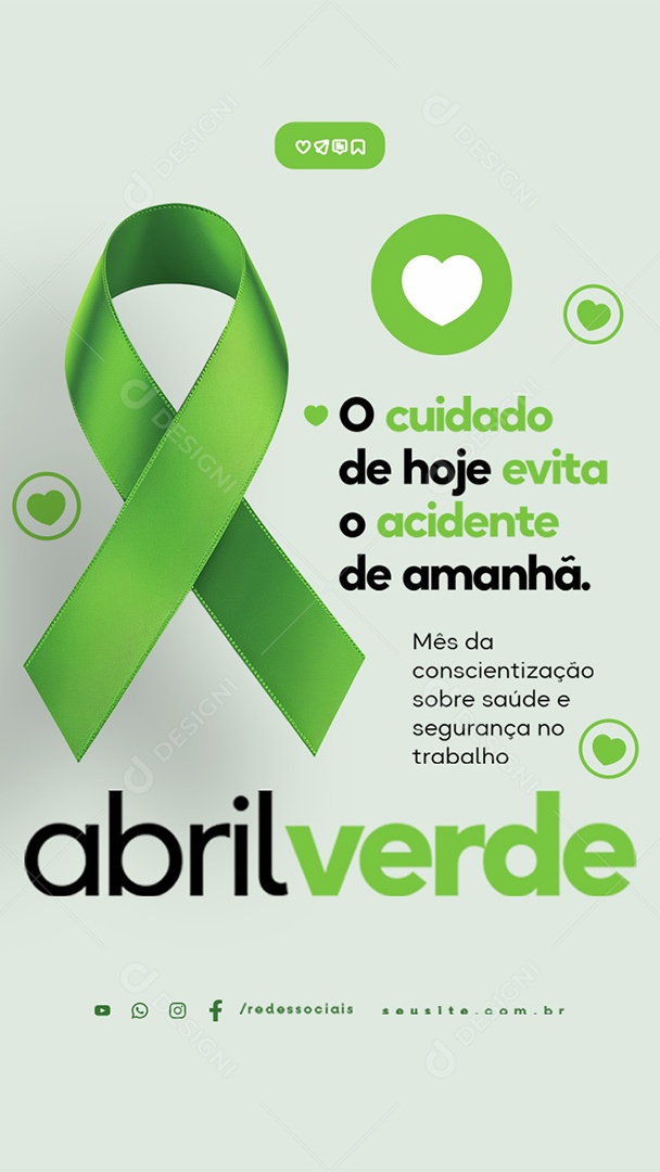 Story Abril Verde Mês da Conscientização Sobre Saúde e Segurança Social Media PSD Editável