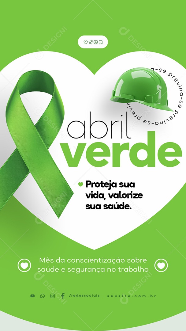 Story Abril Verde Proteja Sua Vida Social Media PSD Editável