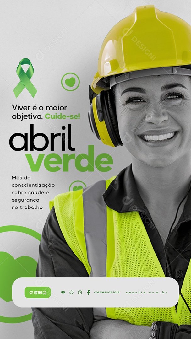 Story Abril Verde Viver é o Maior Objetivo Social Media PSD Editável