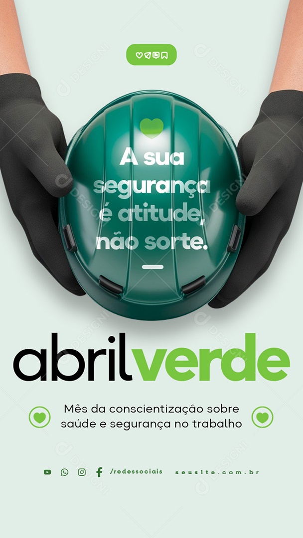 Story Abril Verde Mês da Conscientização Sobre Saúde e Segurança Social Media PSD Editável