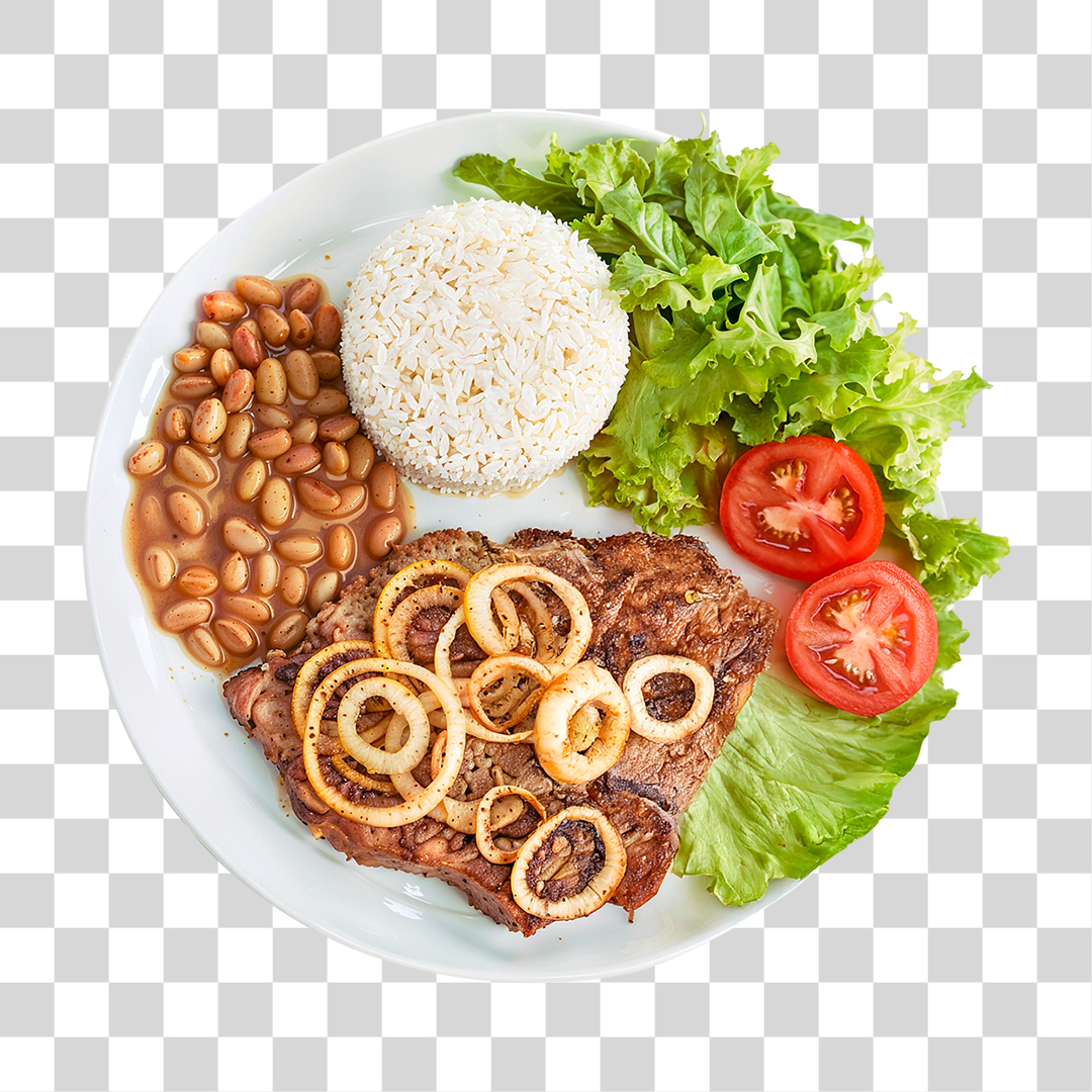 Salada carne feijão e arroz