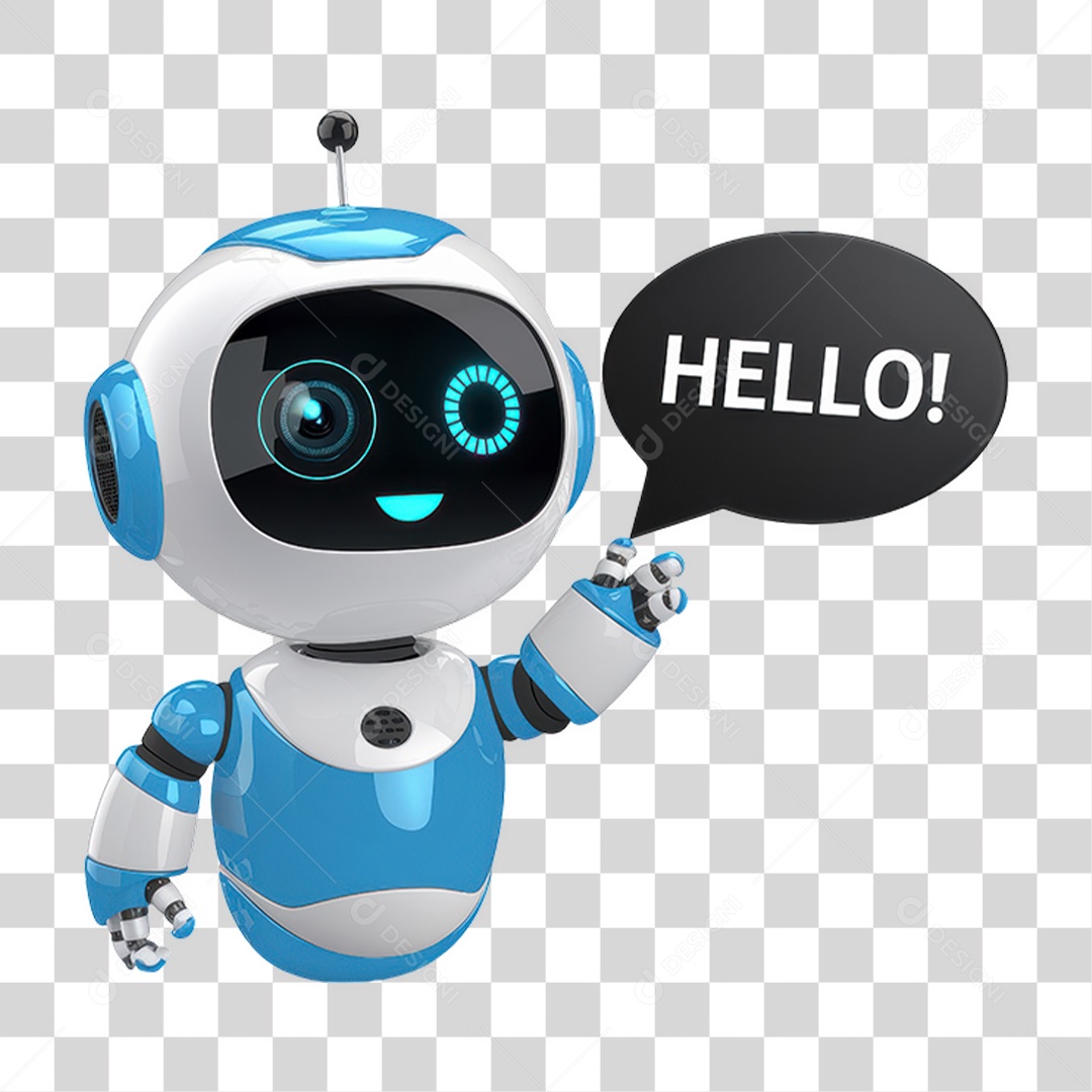 Robô Azul PNG Transparente