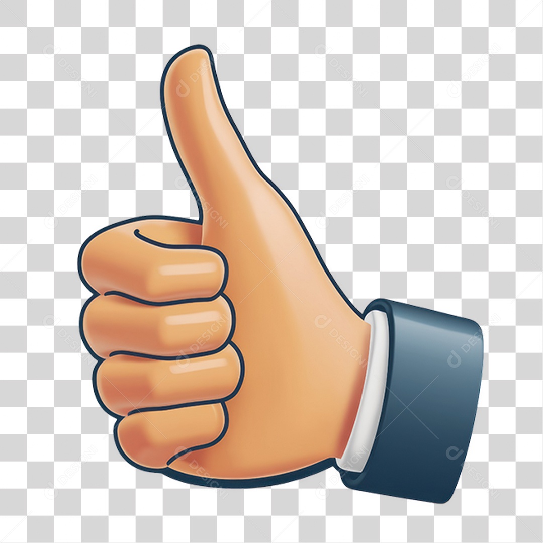 Mão Sinal com Polegar PNG Transparente