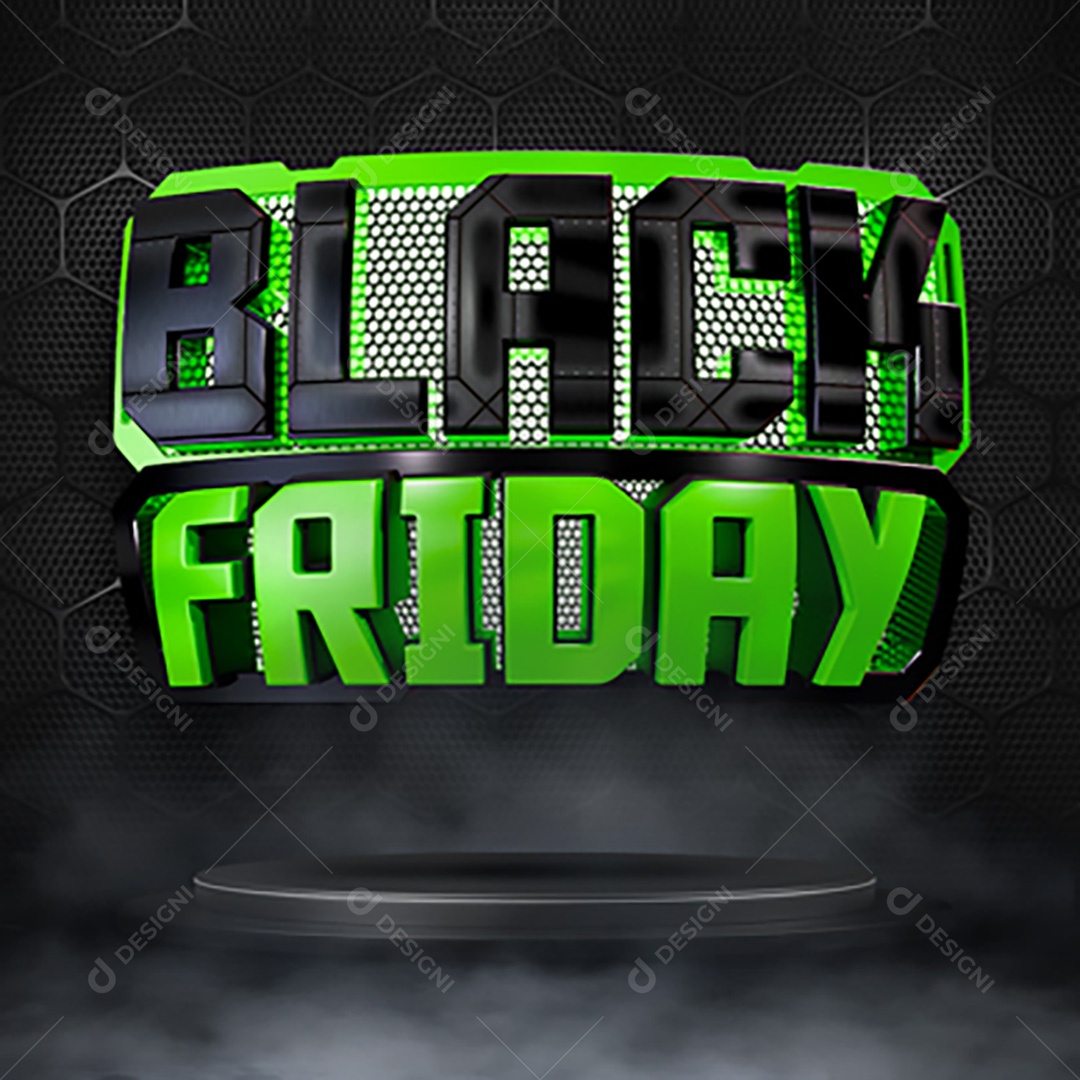 Selo 3D Black Friday Para Composição PSD