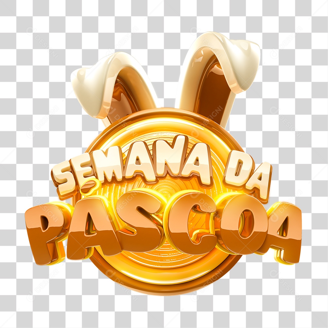 Selo 3D Semana da Páscoa PNG Transparente