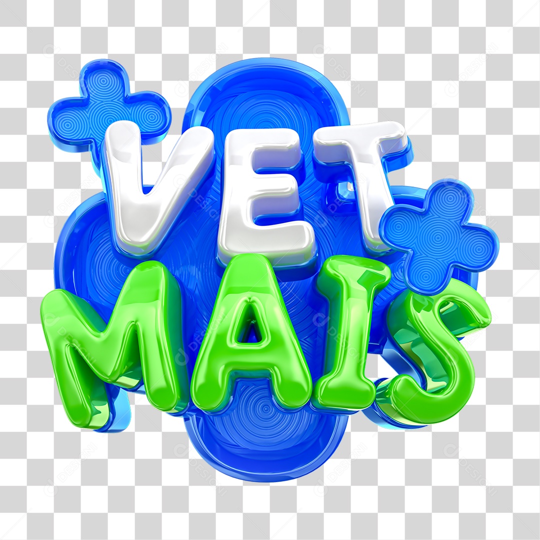 Selo 3D Vet Mais PNG Transparente