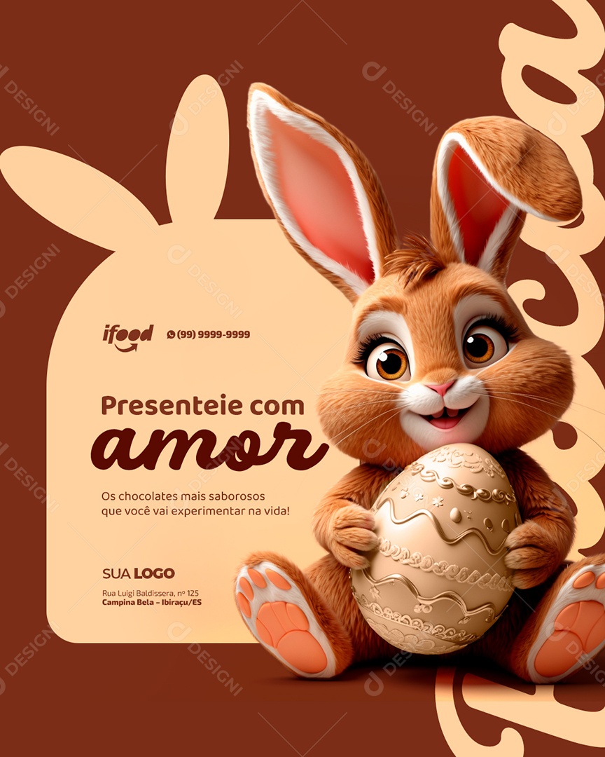 Doceria Presenteie Com Amor Social Media PSD Editável