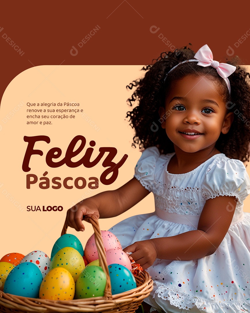 Feliz Páscoa Que a Alegria da Páscoa Renove a Sua Esperança Social Media PSD Editável
