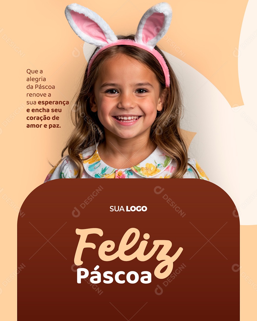 Feliz Páscoa Que a Alegria da Páscoa Renove a Sua Esperança Social Media PSD Editável