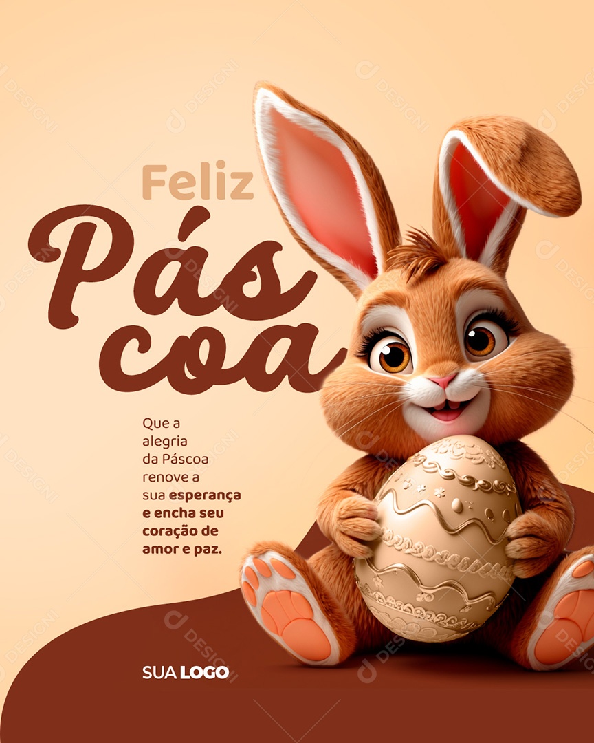 Feliz Páscoa Que a Alegria da Páscoa Renove a Sua Esperança Social Media PSD Editável