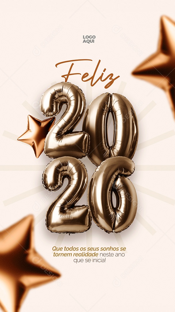 Story Feliz 2026 Que Todos Seus Sonhos Se Tornem Realidade Social Media PSD Editável