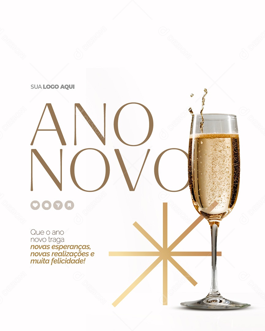 Flyer Ano Novo Novas Esperanças Social Media PSD Editável