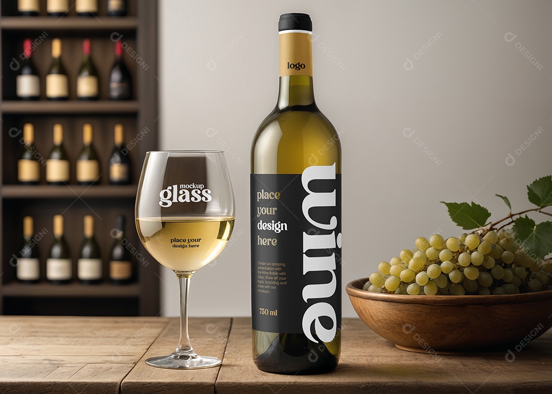 Mockup Garrafa de Bebida PSD Editável