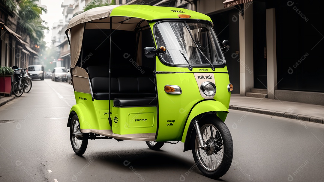 Mockup de Tuk Tuk PSD Editável