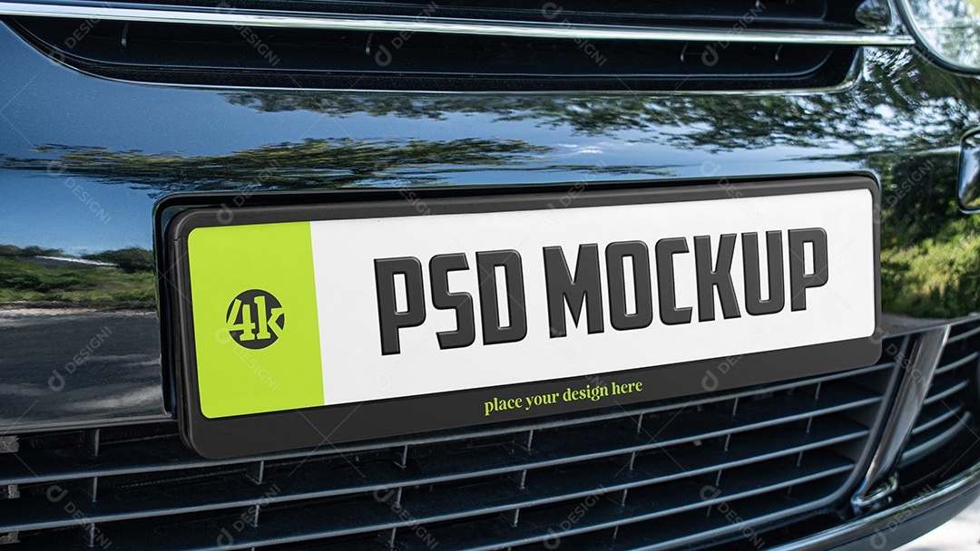 Placa de Carro Mockup PSD Editável