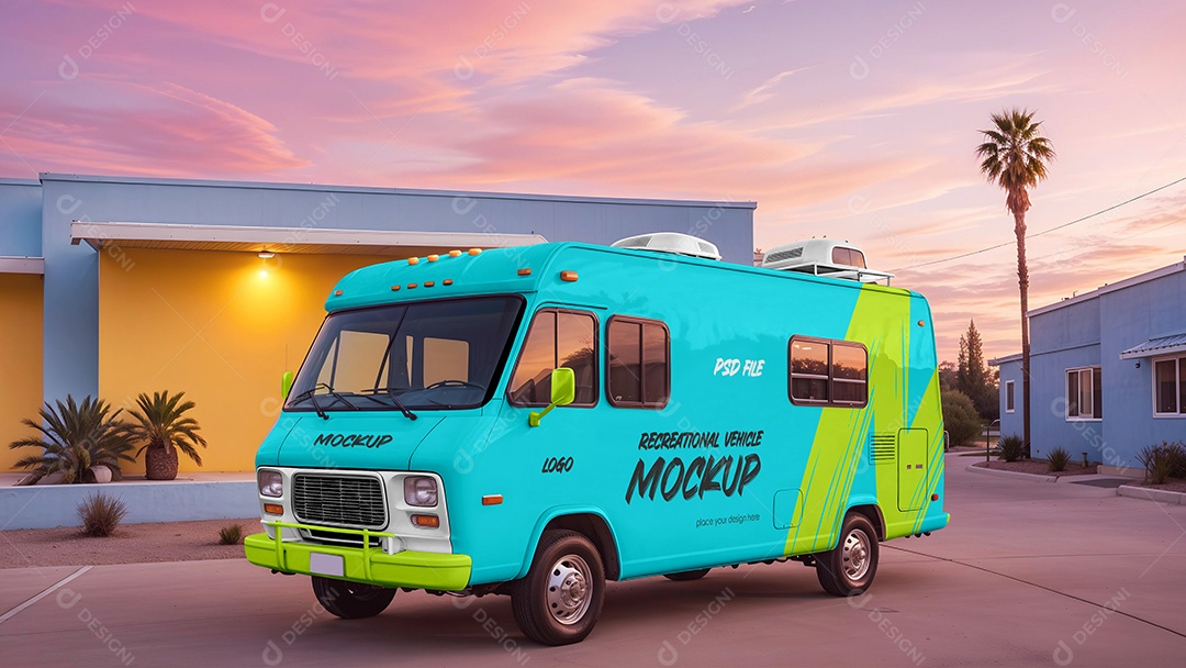 Mockup de Van PSD Editável